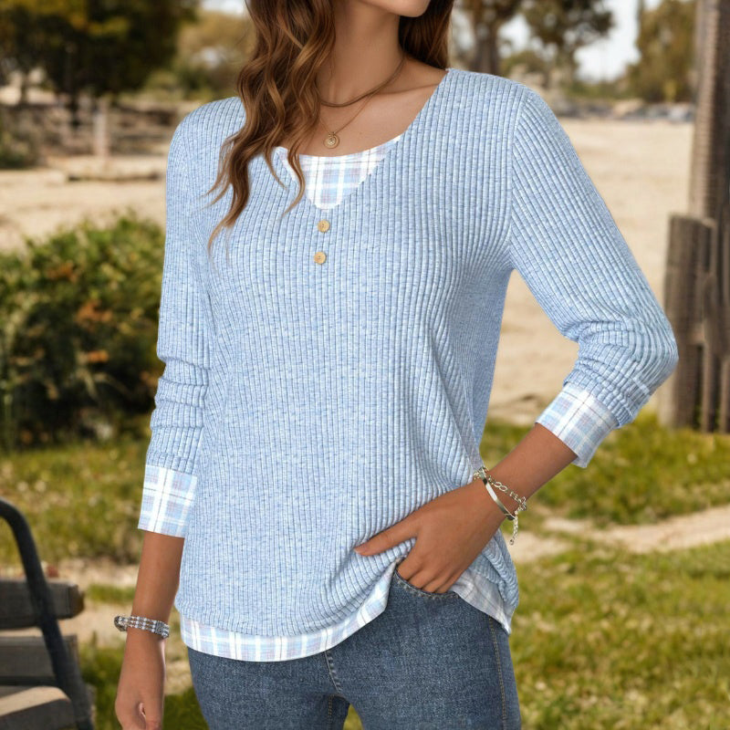 Damen Bluse aus Baumwolle mit langen Ärmeln Jully