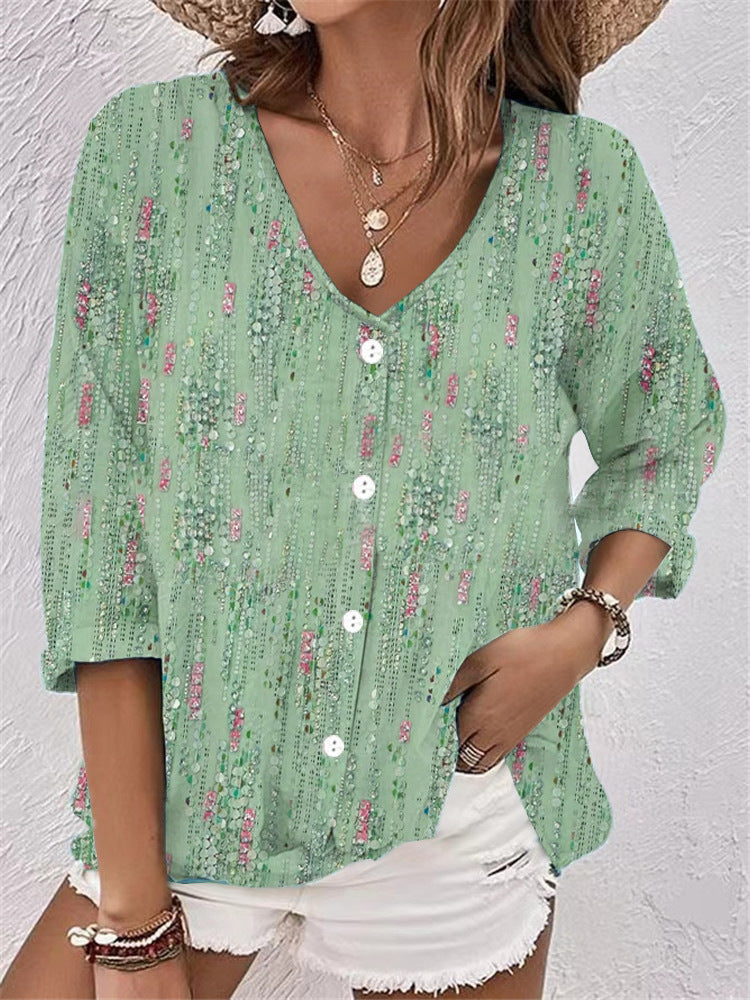 Damen Bluse aus atmungsaktivem Stoff mit floralem Druck Jully