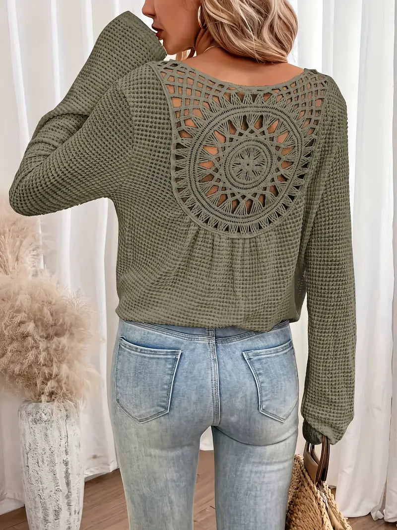 Damen Bluse im Ibiza-Stil mit V-Ausschnitt Jully