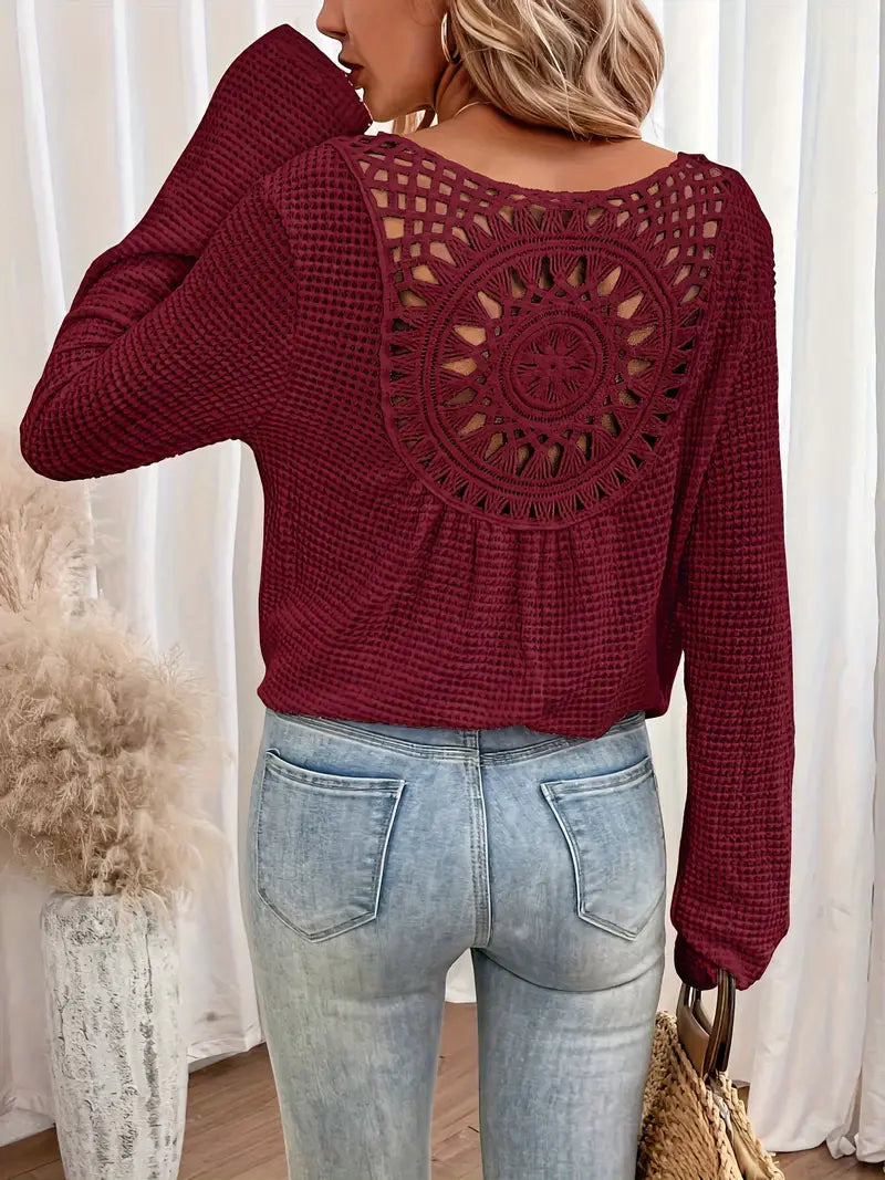 Damen Bluse im Ibiza-Stil mit V-Ausschnitt Jully