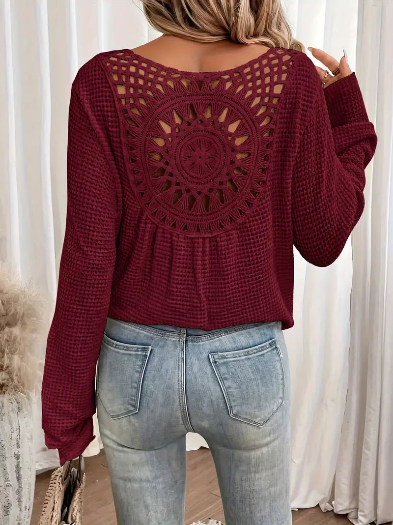 Damen Bluse im Ibiza-Stil mit V-Ausschnitt Jully