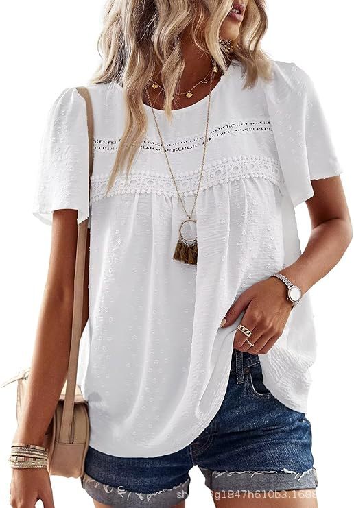 Damen Bluse mit Besticktem Kragen und Rüschendetails Jully