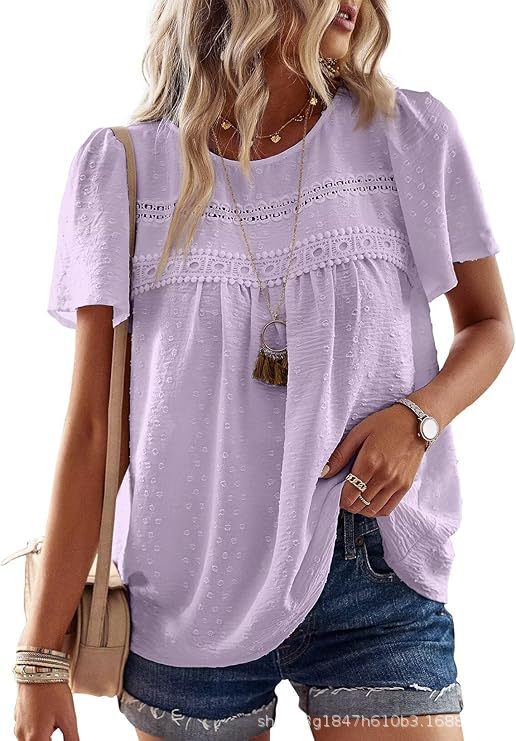 Damen Bluse mit Besticktem Kragen und Rüschendetails Jully