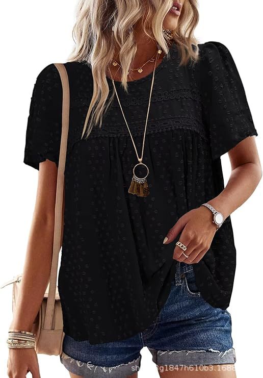Damen Bluse mit Besticktem Kragen und Rüschendetails Jully