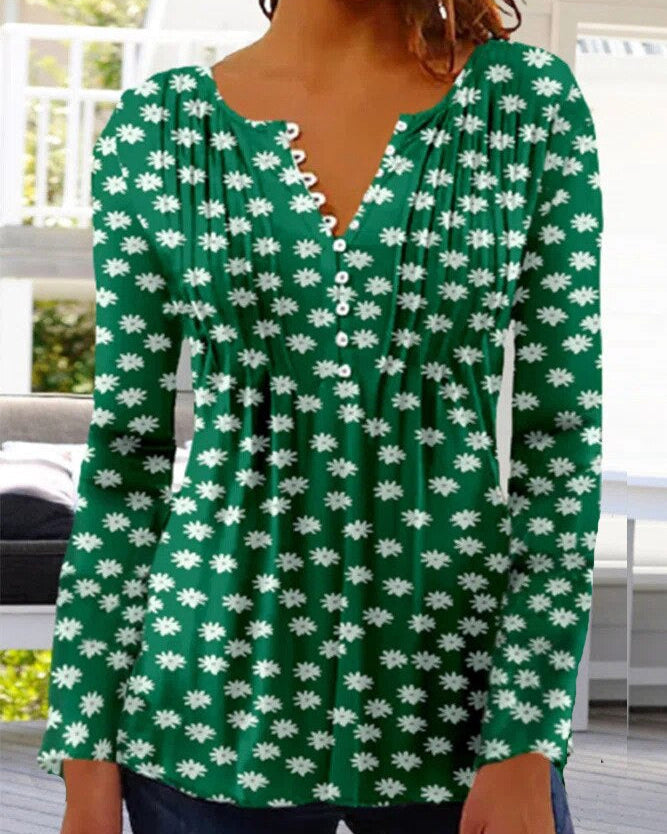 Damen Bluse mit Blumenstickerei und langen Ärmeln Jully