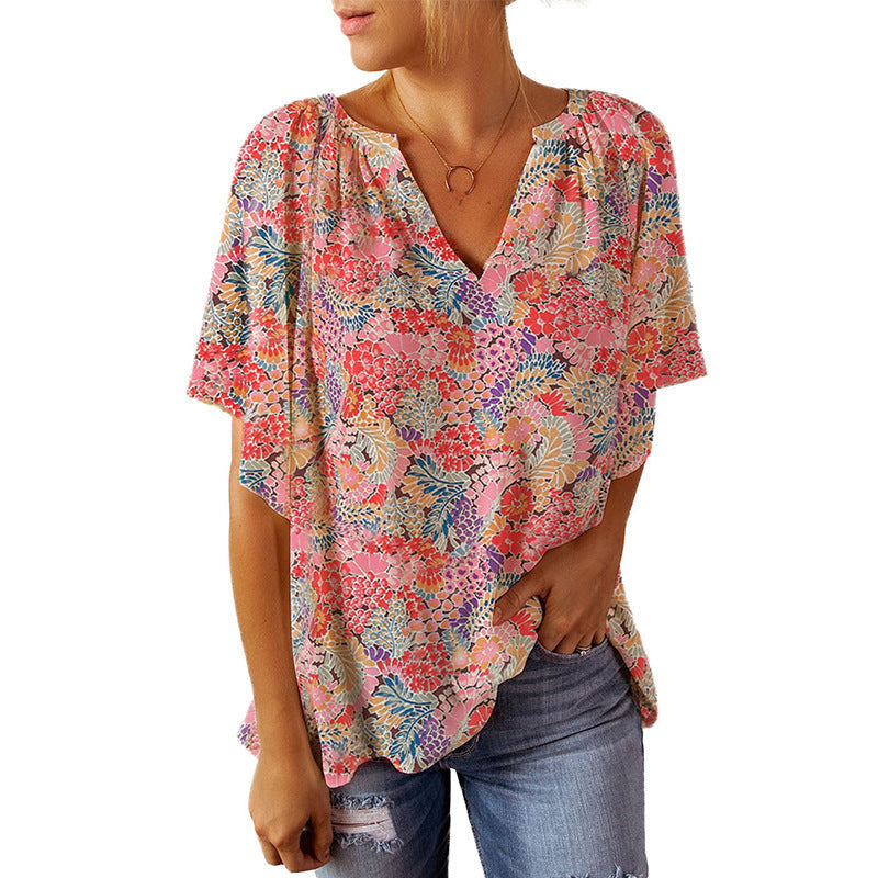 Damen Bluse mit Floralprint und Rüschendetails Jully