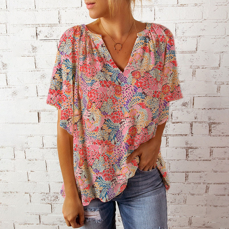 Damen Bluse mit Floralprint und Rüschendetails Jully