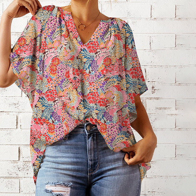 Damen Bluse mit Floralprint und Rüschendetails Jully