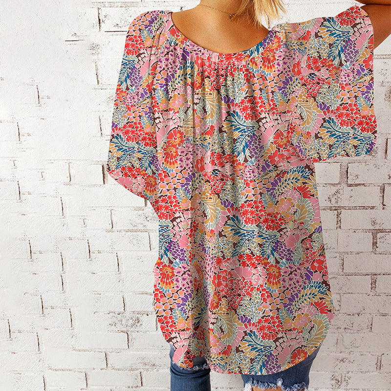 Damen Bluse mit Floralprint und Rüschendetails Jully