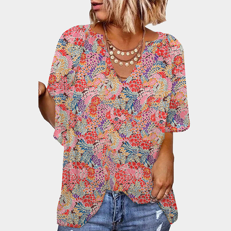 Damen Bluse mit Floralprint und Rüschendetails Jully