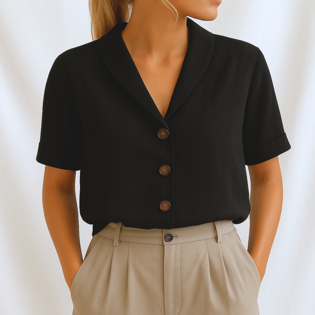 Damen Bluse mit Reverskragen und halblangen Ärmeln Jully