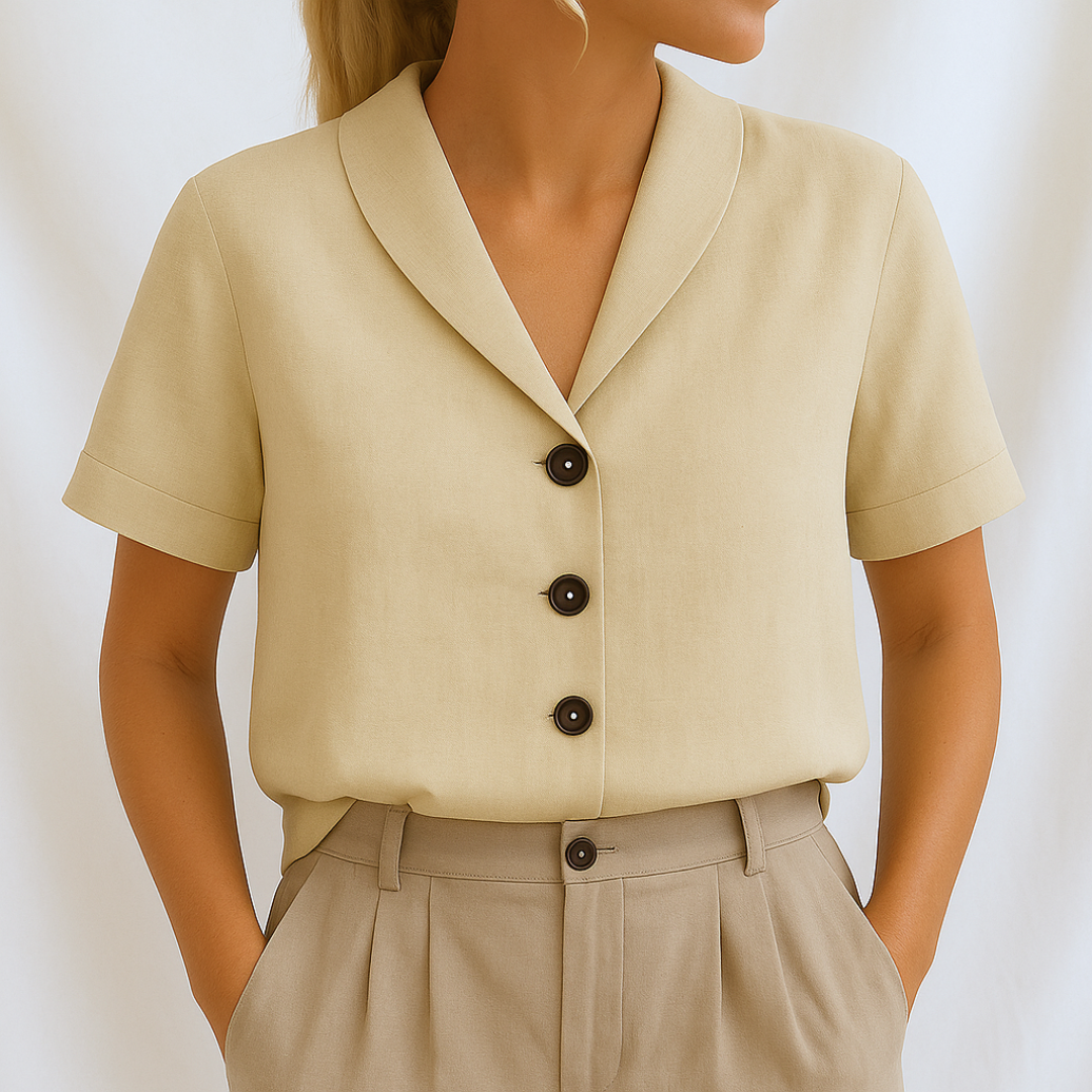 Damen Bluse mit Reverskragen und halblangen Ärmeln Jully