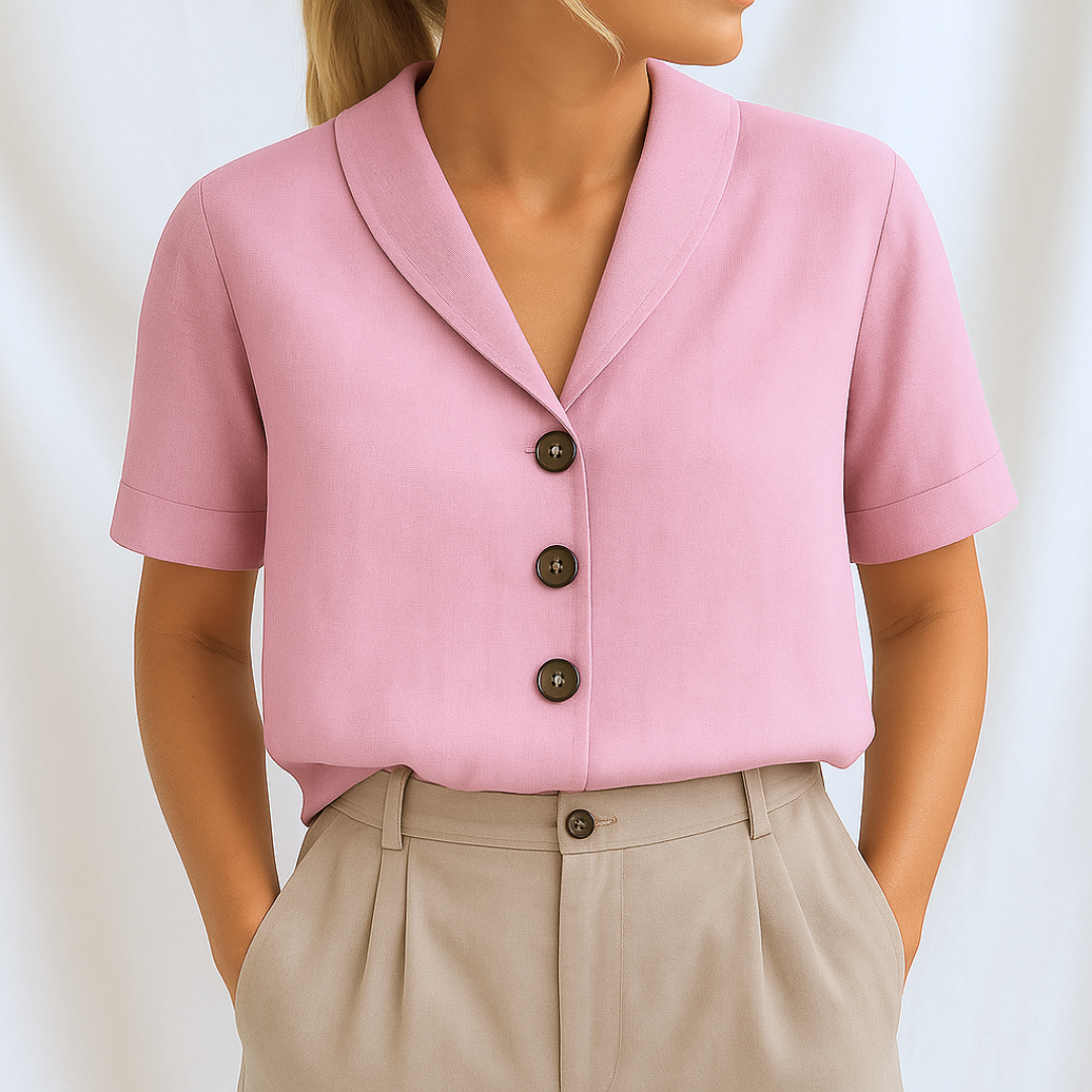 Damen Bluse mit Reverskragen und halblangen Ärmeln Jully