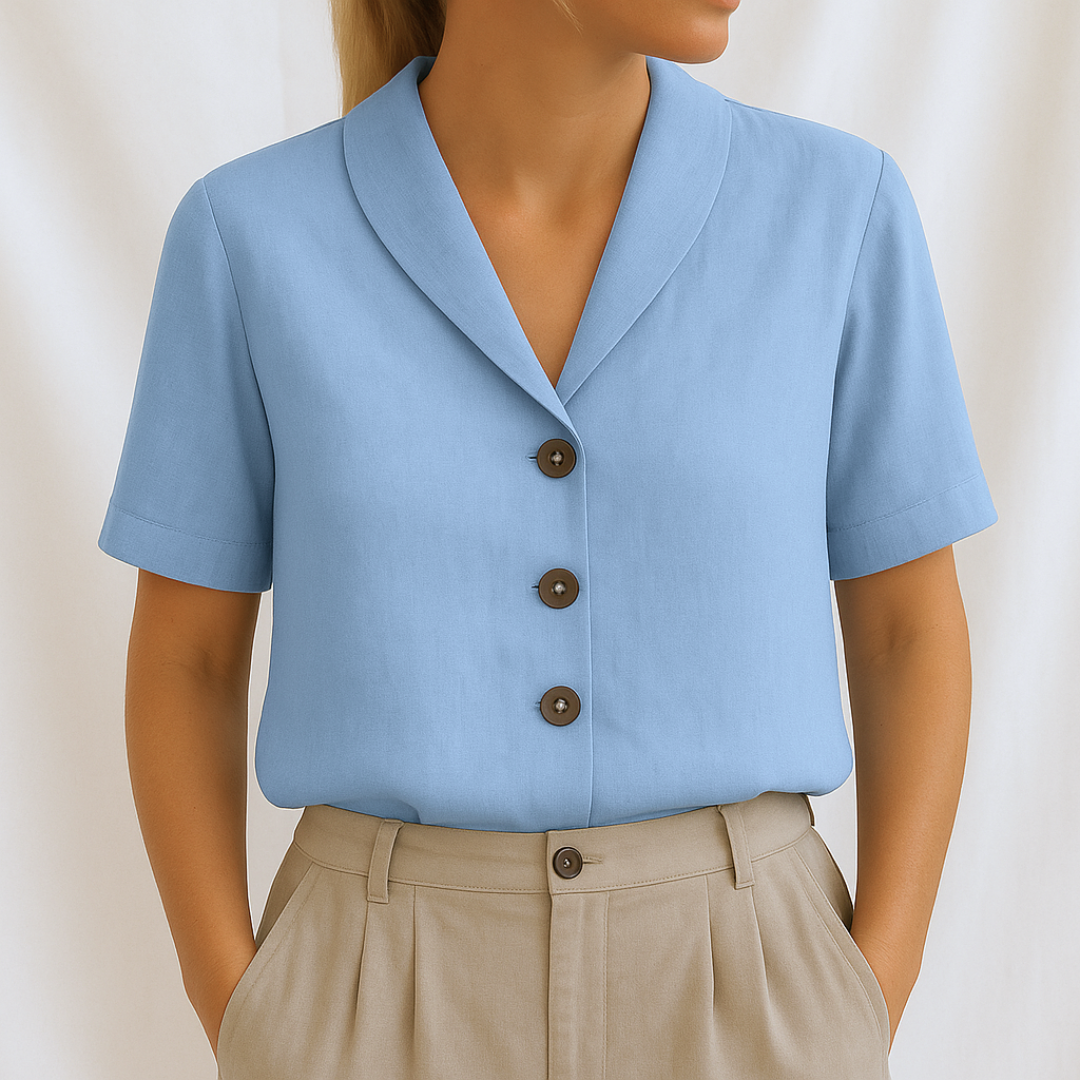 Damen Bluse mit Reverskragen und halblangen Ärmeln Jully