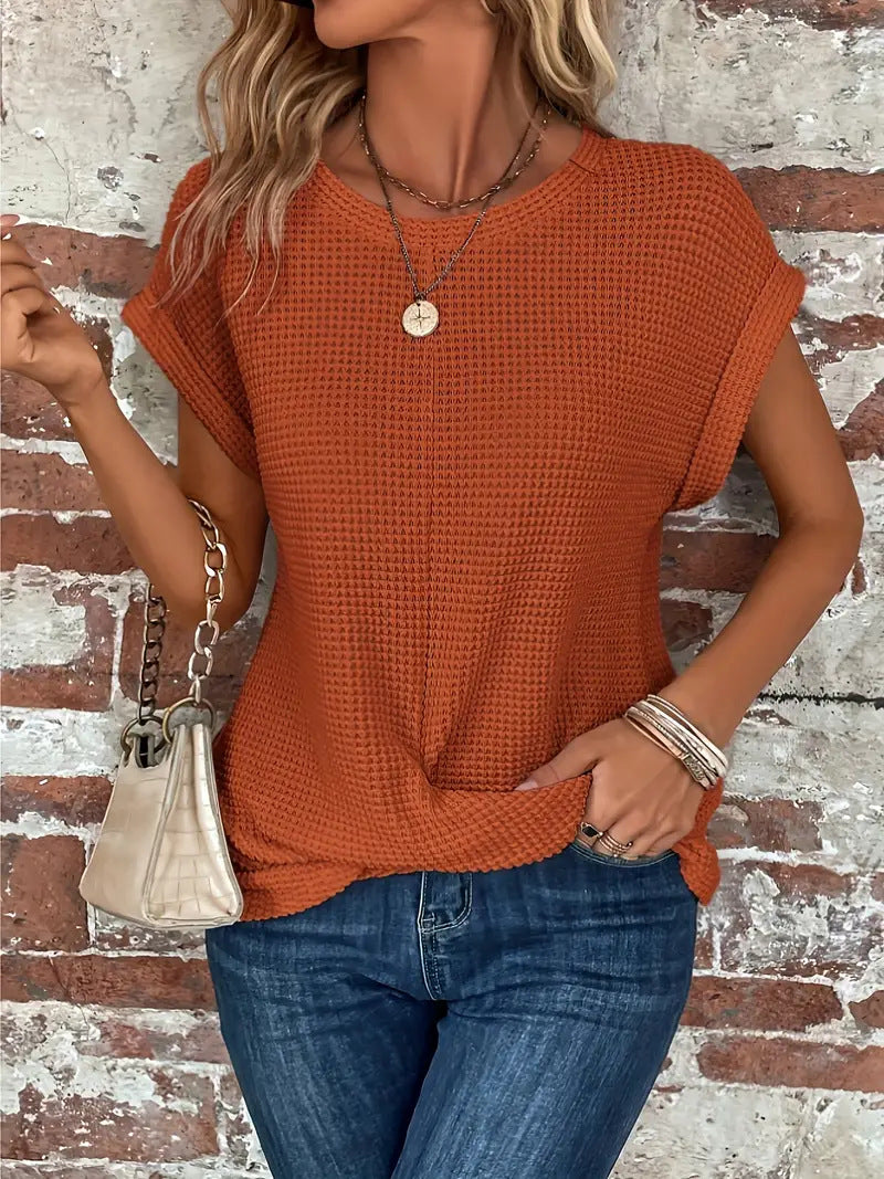 Damen Bluse mit Rundhalsausschnitt aus atmungsaktivem Stoff Jully