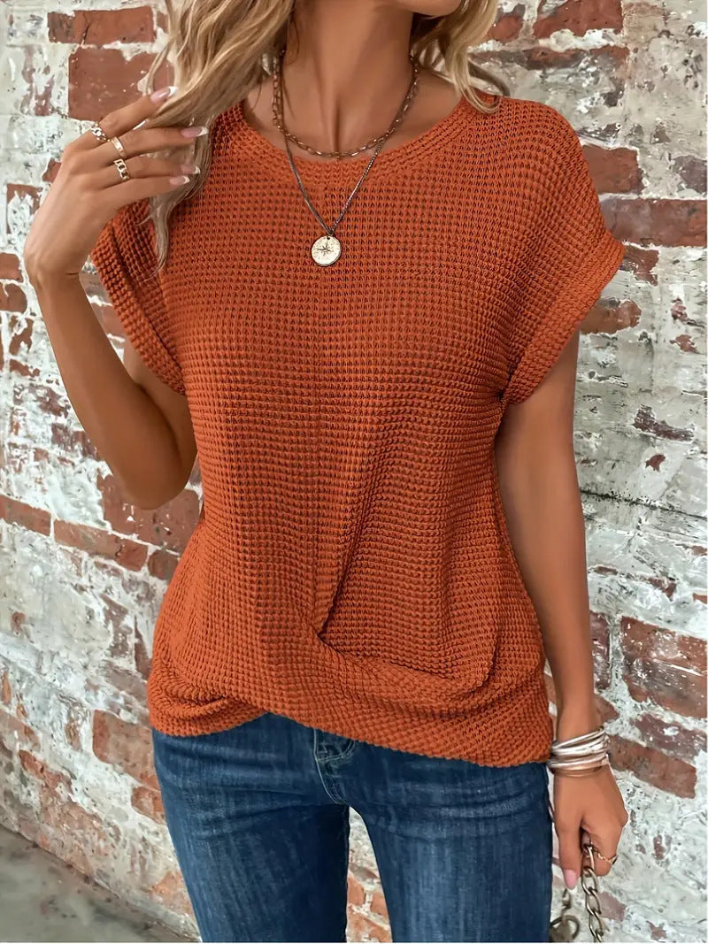 Damen Bluse mit Rundhalsausschnitt aus atmungsaktivem Stoff Jully