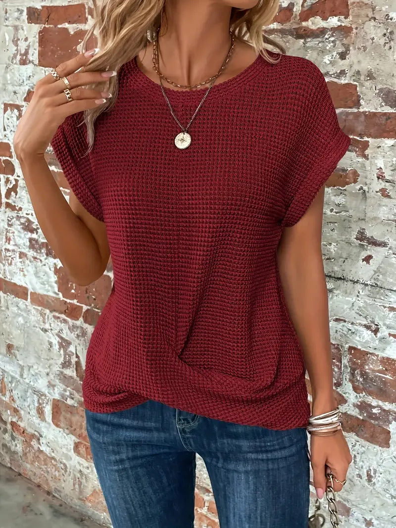 Damen Bluse mit Rundhalsausschnitt aus atmungsaktivem Stoff Jully