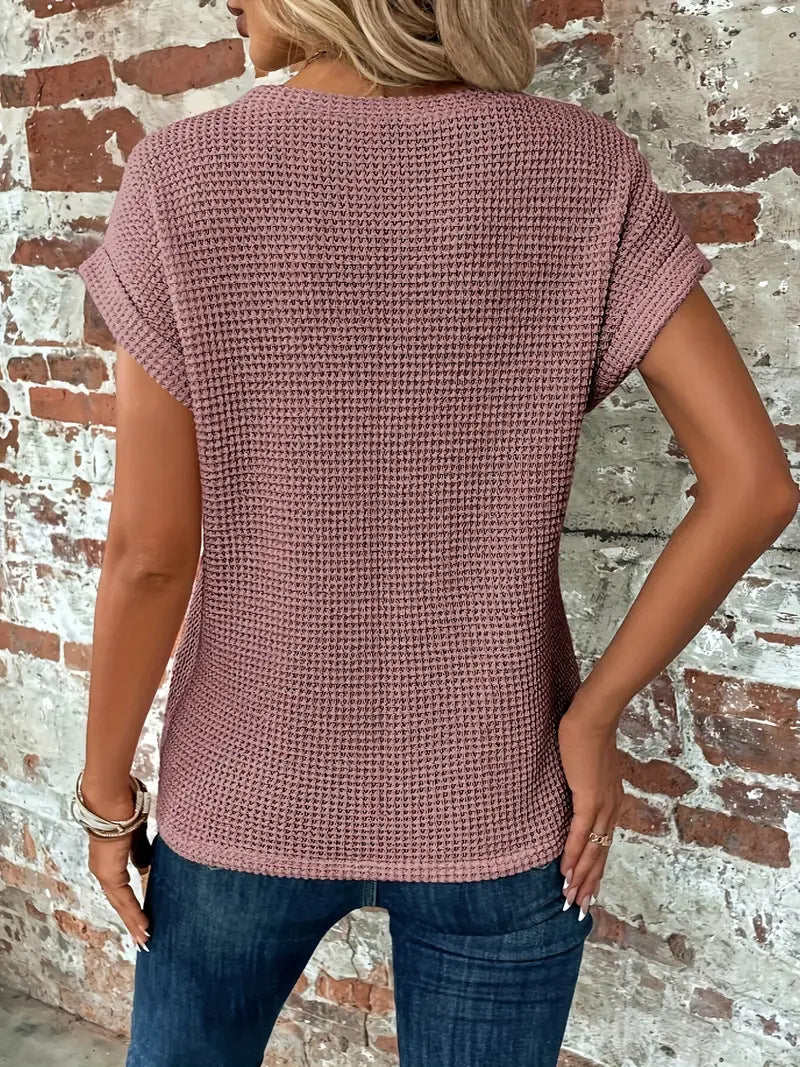 Damen Bluse mit Rundhalsausschnitt aus atmungsaktivem Stoff Jully