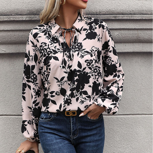 Damen Bluse mit Rüschendetails und V-Ausschnitt Jully