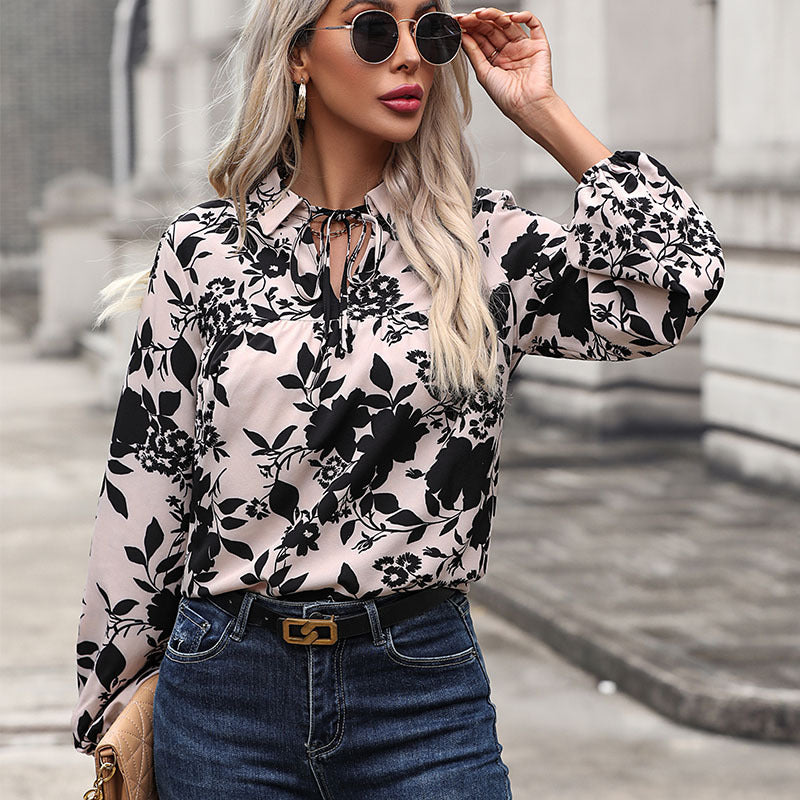 Damen Bluse mit Rüschendetails und V-Ausschnitt Jully