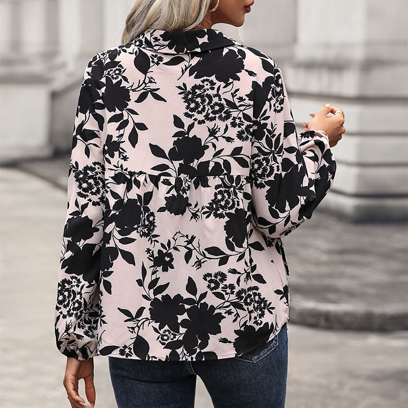 Damen Bluse mit Rüschendetails und V-Ausschnitt Jully