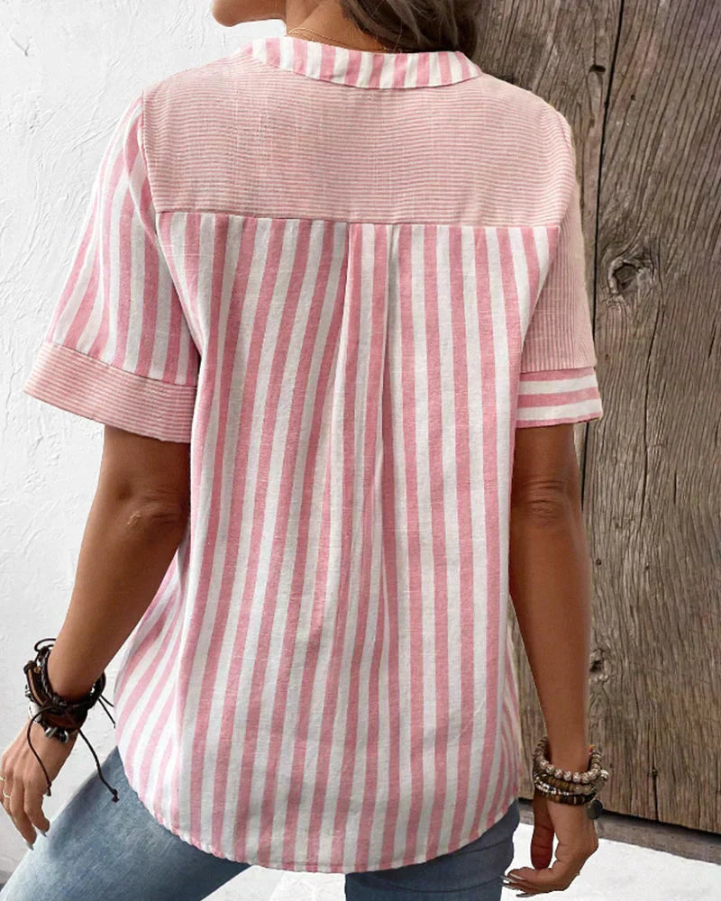 Damen Bluse mit Streifen und schmeichelnder Passform Jully