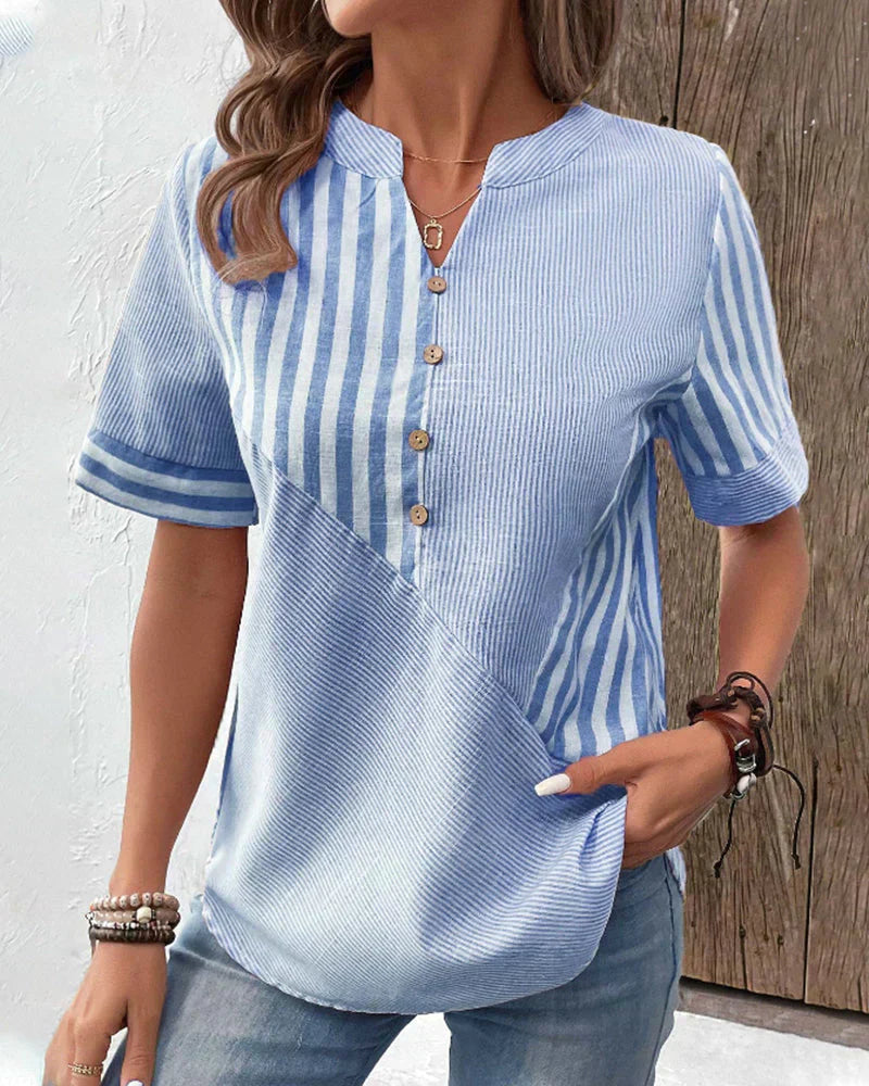 Damen Bluse mit Streifen und schmeichelnder Passform Jully