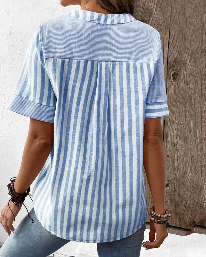 Damen Bluse mit Streifen und schmeichelnder Passform Jully