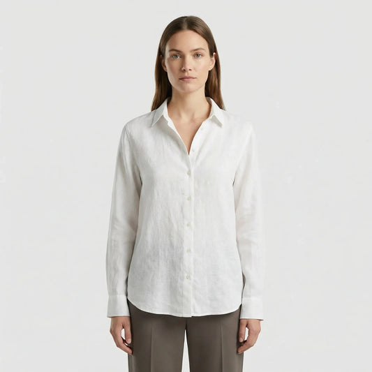 Damen Bluse mit V-Ausschnitt in Weiß Jully