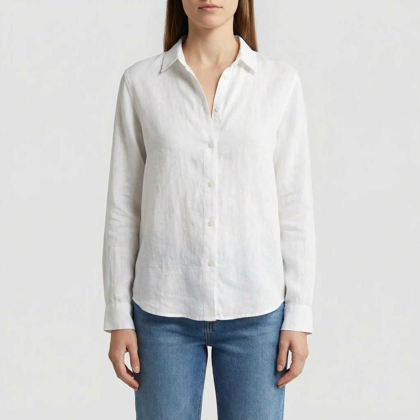 Damen Bluse mit V-Ausschnitt in Weiß Jully
