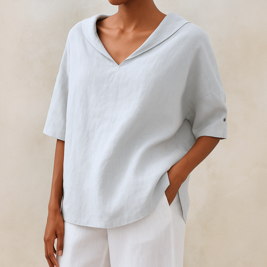 Damen Bluse mit V-Ausschnitt in elegantem Design Jully