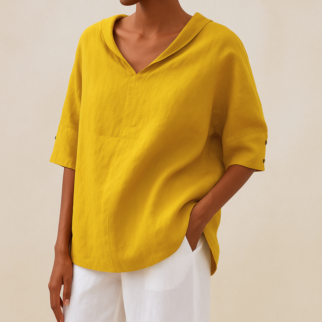 Damen Bluse mit V-Ausschnitt in elegantem Design Jully