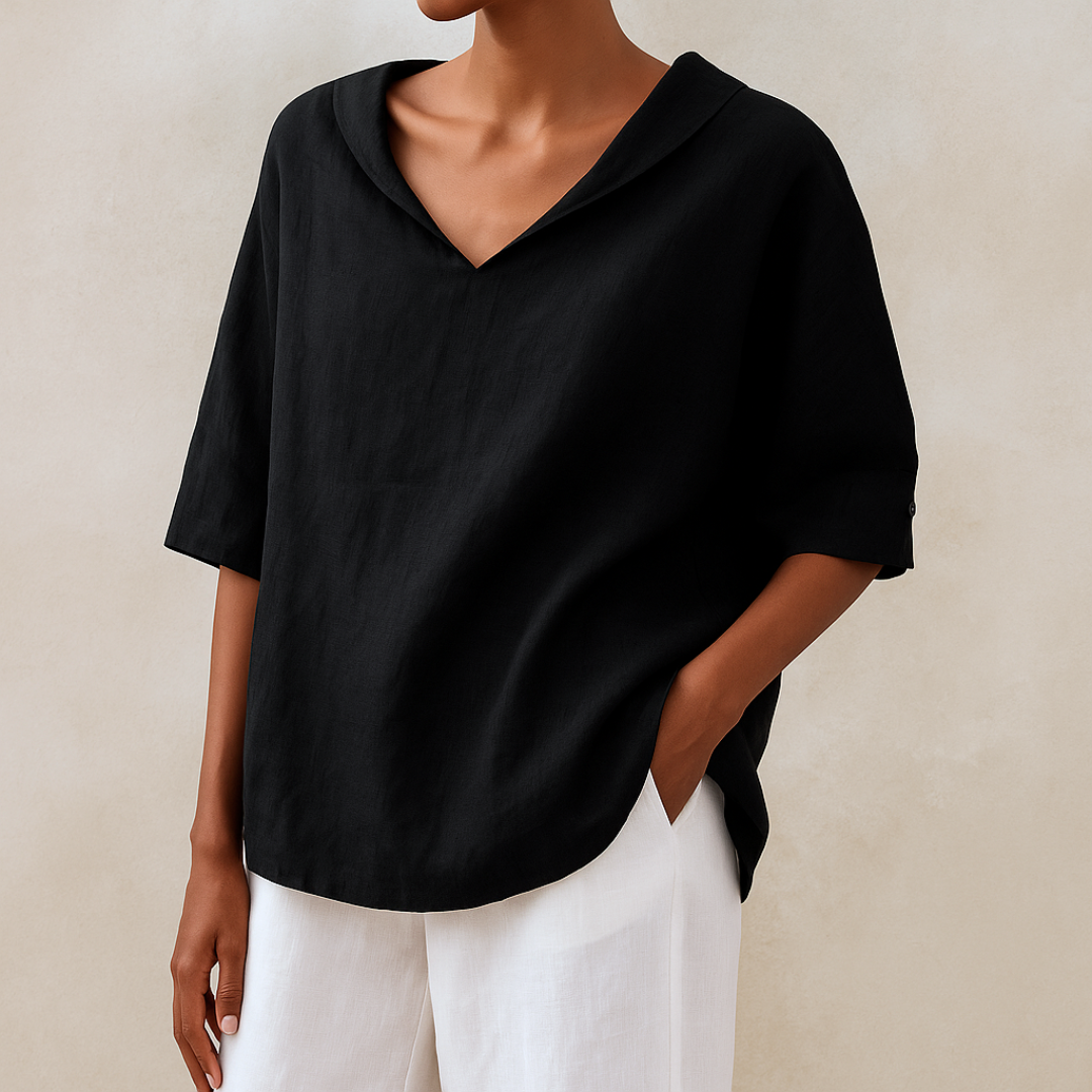 Damen Bluse mit V-Ausschnitt in elegantem Design Jully
