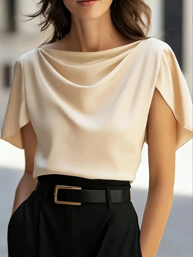 Damen Bluse mit Wasserfallausschnitt Jully
