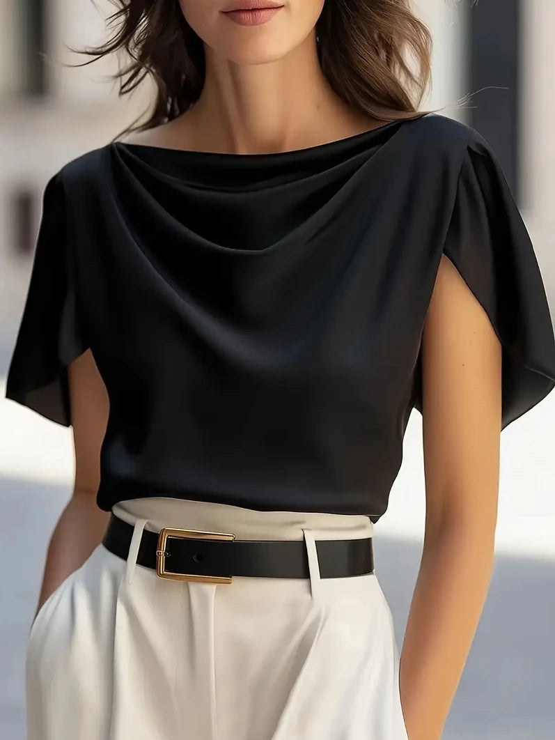 Damen Bluse mit Wasserfallausschnitt Jully