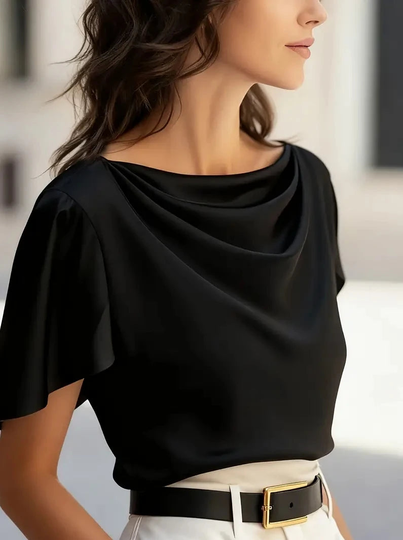 Damen Bluse mit Wasserfallausschnitt Jully
