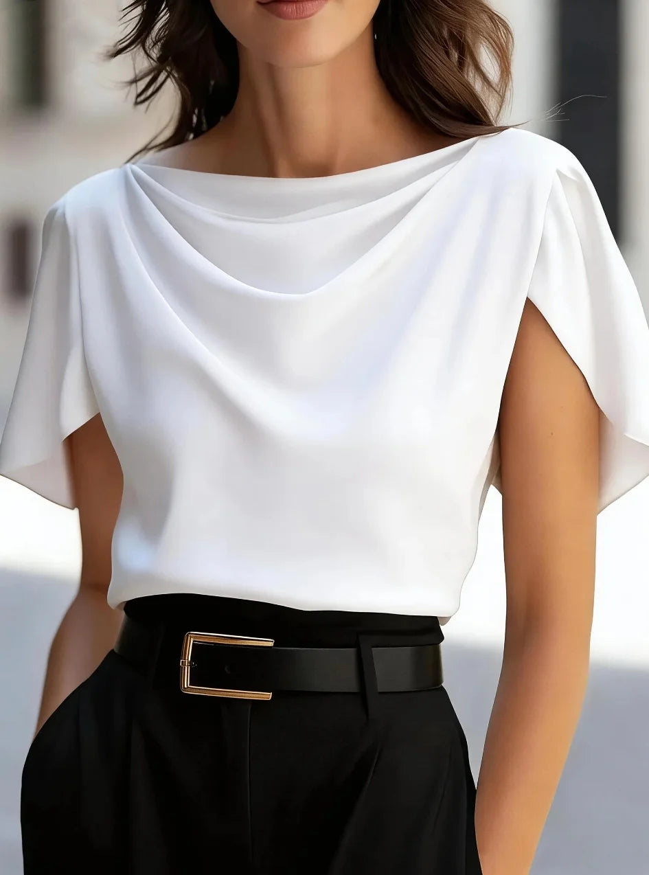 Damen Bluse mit Wasserfallausschnitt Jully