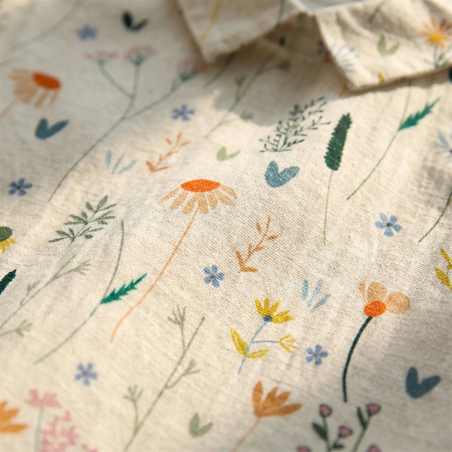 Damen Bluse mit Wildblumenmuster aus leichtem Stoff Jully