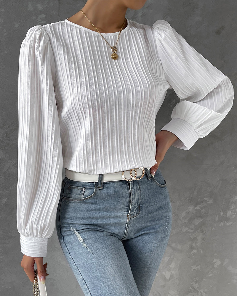 Damen Bluse mit eleganten Laternenärmeln Jully