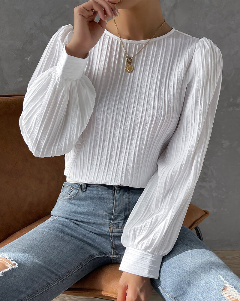 Damen Bluse mit eleganten Laternenärmeln Jully