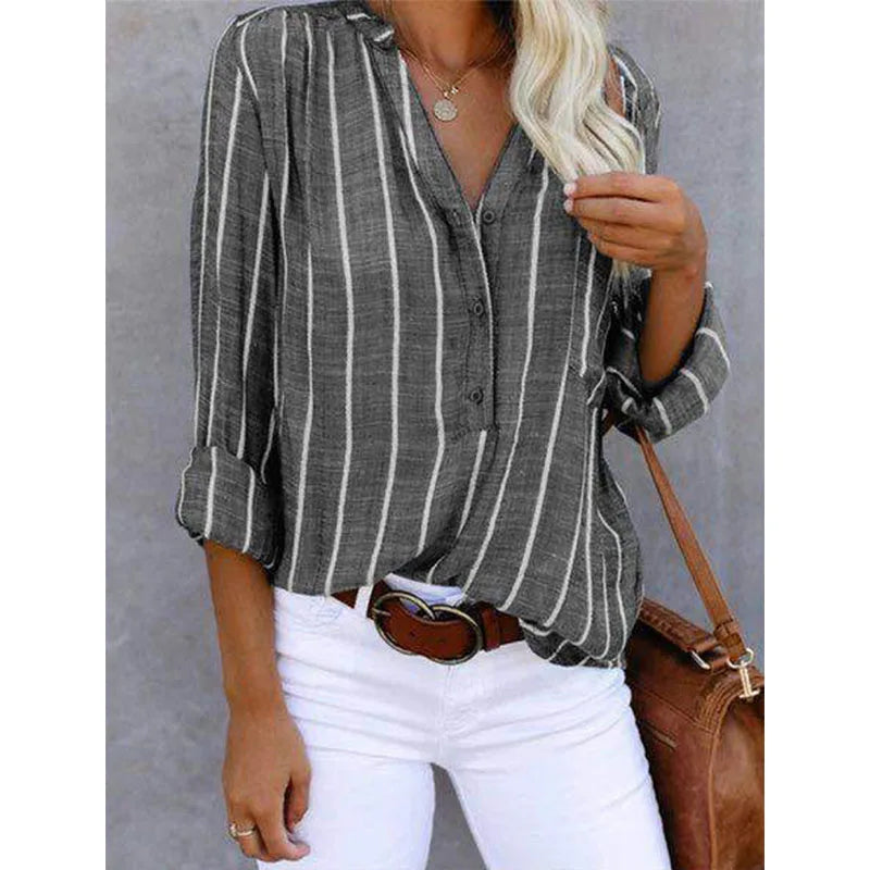Damen Bluse mit eleganten Streifen und bequemer Passform Jully