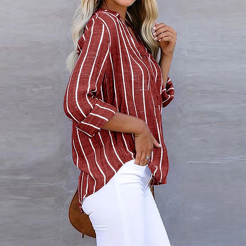 Damen Bluse mit eleganten Streifen und bequemer Passform Jully