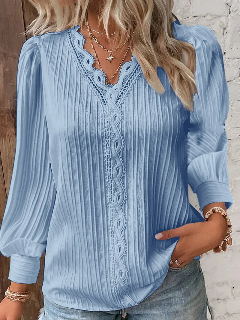 Damen Bluse mit eleganter Textur in Weiß Jully