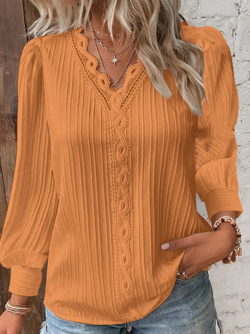 Damen Bluse mit eleganter Textur in Weiß Jully