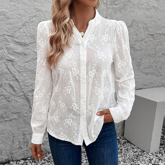 Damen Bluse mit floralem Lochmuster Jully