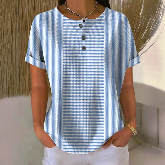 Damen Bluse mit gestreiftem Design aus Baumwolle Jully