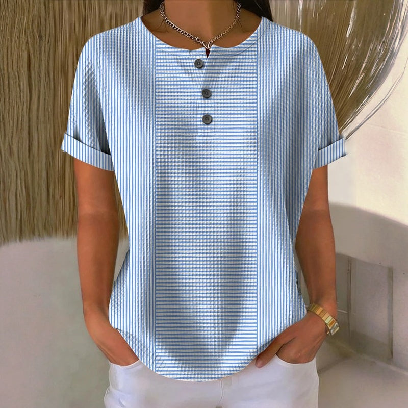 Damen Bluse mit gestreiftem Design aus Baumwolle Jully