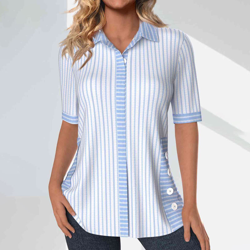 Damen Bluse mit gestreiftem Muster aus Baumwolle Jully