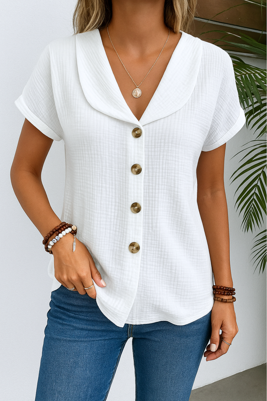 Damen Bluse mit klassischem Kragen aus Baumwolle Jully