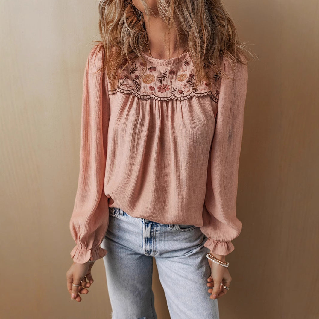 Damen Bluse mit kunstvoller Stickerei für festliche Anlässe Jully